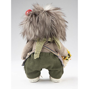 Еж TeddyTales "Мори", с костюмом, M, серый, 30 см